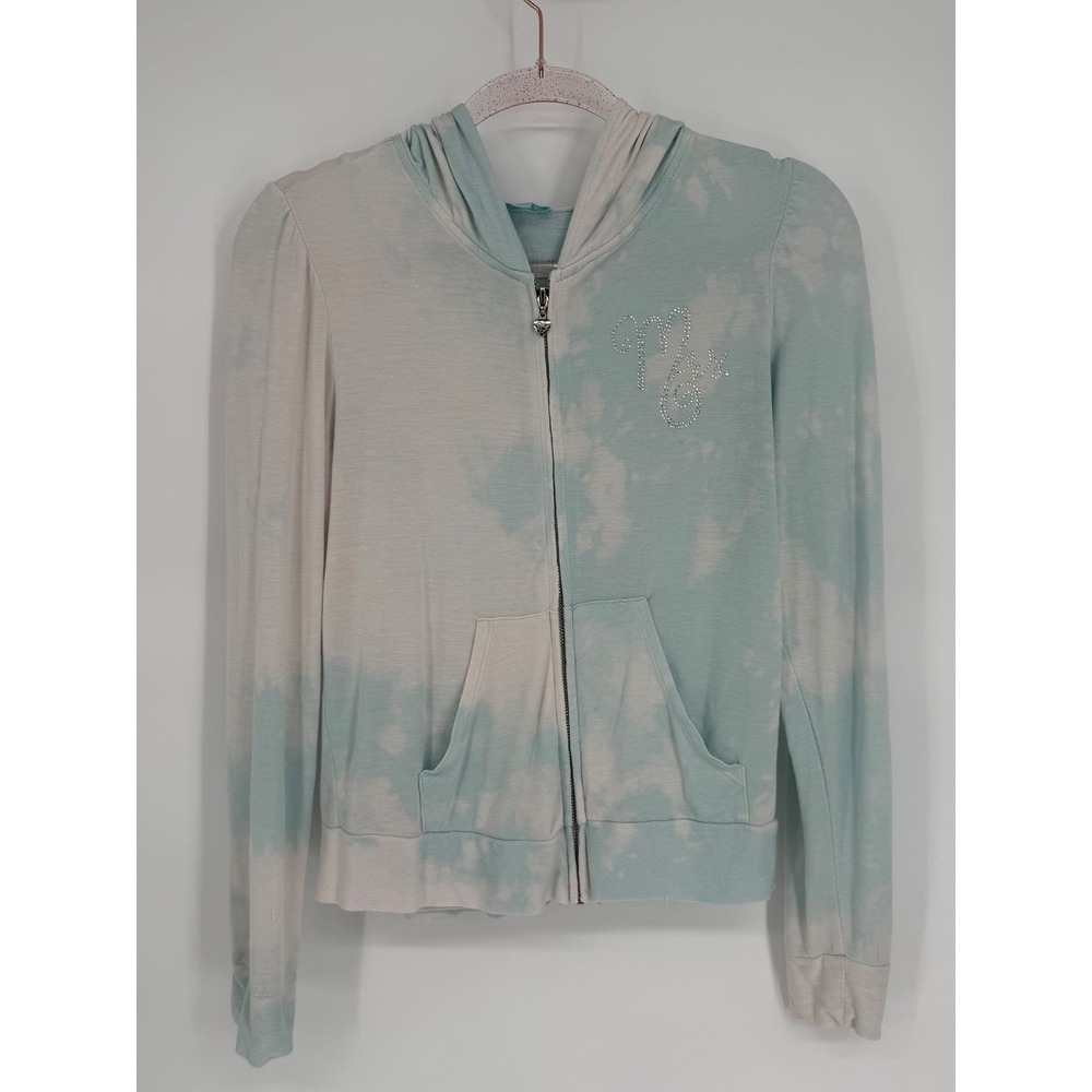 Betsey Johnson Tie Dye Rhinestone‎ Logo Full Zip Hoodie Women's Medium
